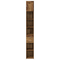 Produktbild för Förvaringsskåp med låda 2 pcs Gammalt trä 30 x 42,5 x 225 cm