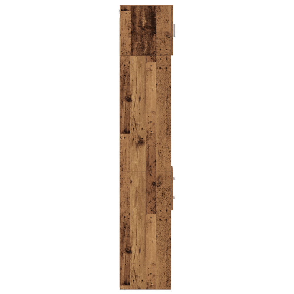 Produktbild för Förvaringsskåp med låda 2 pcs Gammalt trä 30 x 42,5 x 225 cm