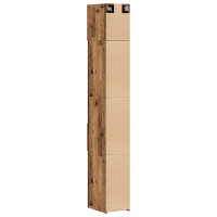 Produktbild för Förvaringsskåp med låda 2 pcs Gammalt trä 30 x 42,5 x 225 cm