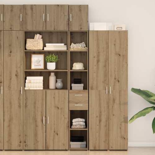vidaXL Förvaringsskåp med låda 2 pcs Artisan Ek 30 x 42,5 x 225 cm