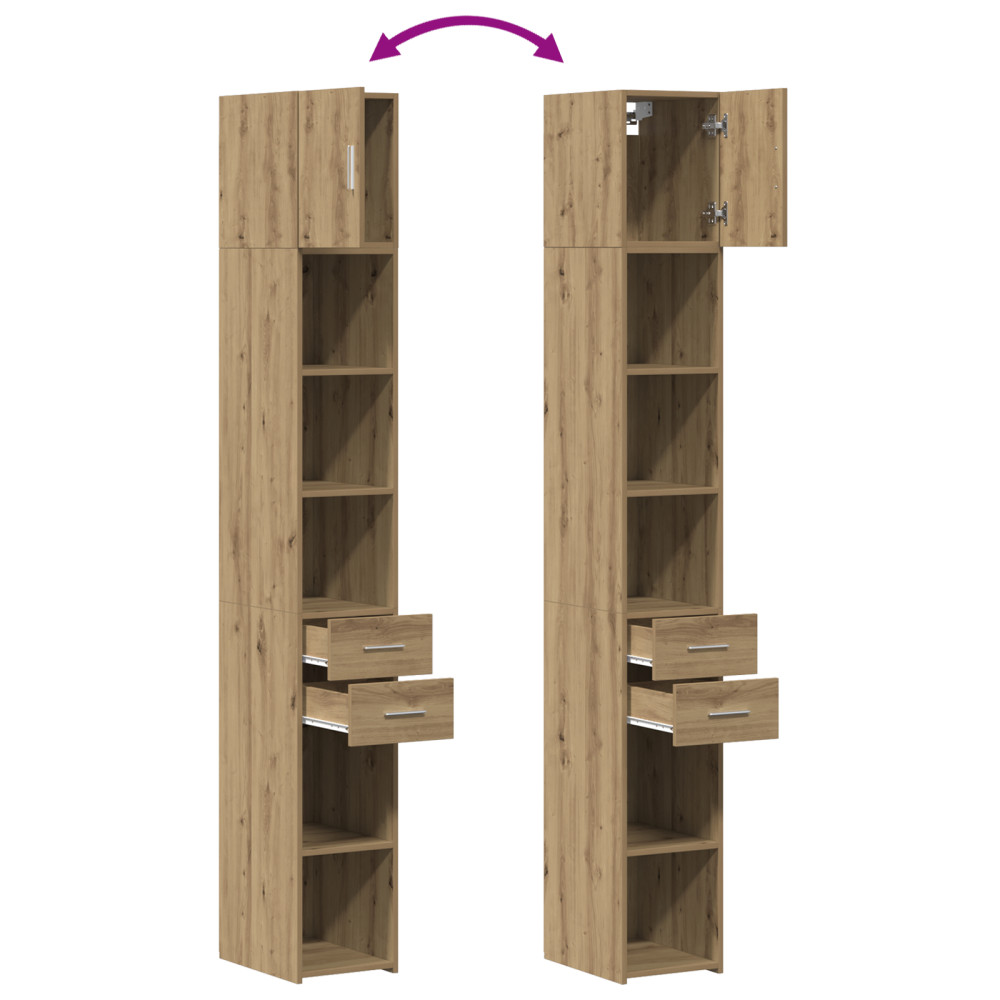Produktbild för Förvaringsskåp med låda 2 pcs Artisan Ek 30 x 42,5 x 225 cm