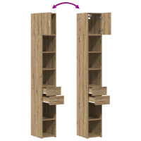 Produktbild för Förvaringsskåp med låda 2 pcs Artisan Ek 30 x 42,5 x 225 cm