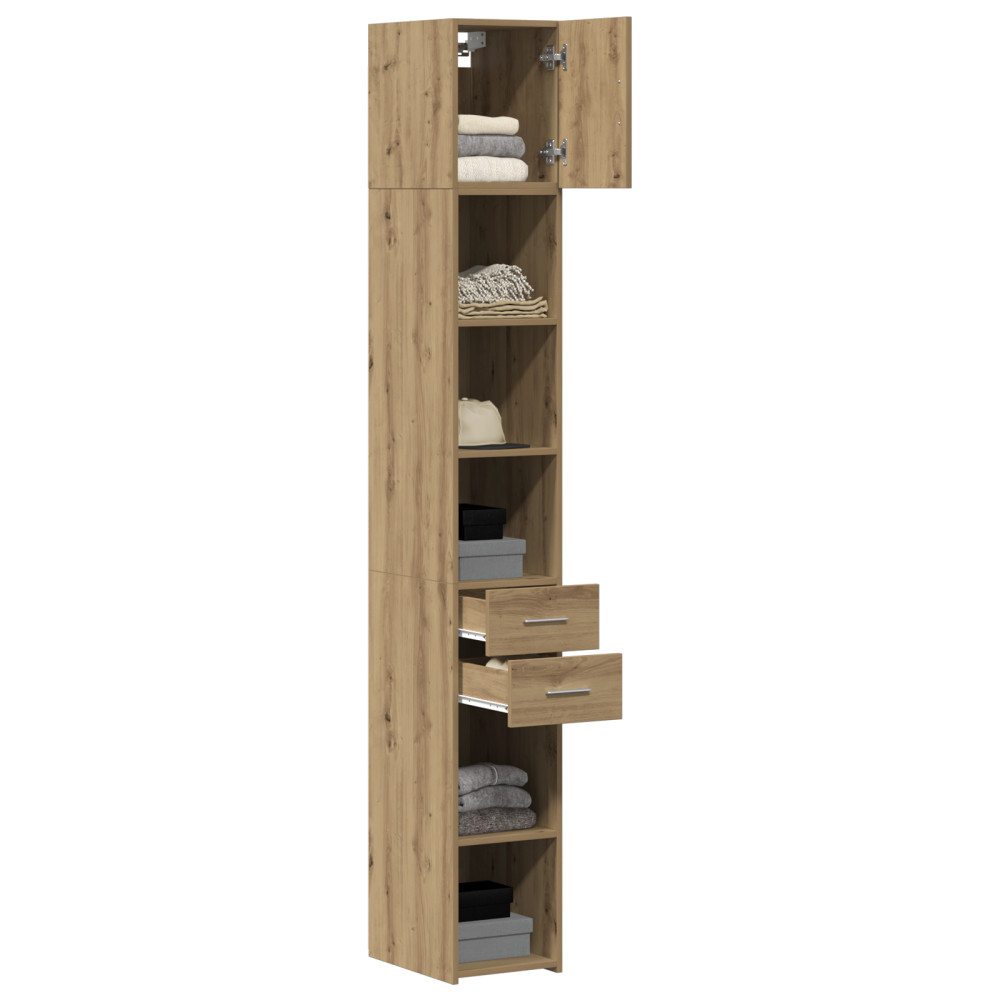 Produktbild för Förvaringsskåp med låda 2 pcs Artisan Ek 30 x 42,5 x 225 cm
