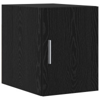 Produktbild för Förvaringsskåp med låda 2 pcs Svart Ek 30 x 42,5 x 225 cm