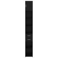 Produktbild för Förvaringsskåp med låda 2 pcs Svart Ek 30 x 42,5 x 225 cm