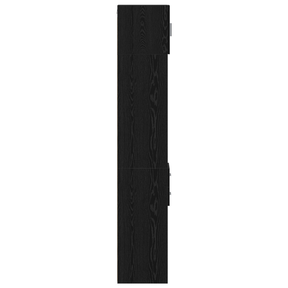 Produktbild för Förvaringsskåp med låda 2 pcs Svart Ek 30 x 42,5 x 225 cm