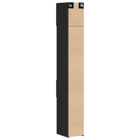 Produktbild för Förvaringsskåp med låda 2 pcs Svart Ek 30 x 42,5 x 225 cm
