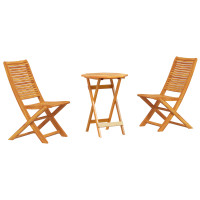 Produktbild för Fällbart bistroset 3 pcs Brun Massivt Akaciaträ