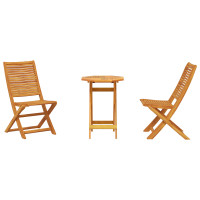 Produktbild för Fällbart bistroset 3 pcs Brun Massivt Akaciaträ