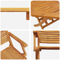 Produktbild för Fällbart bistroset 3 pcs Brun Massivt Akaciaträ