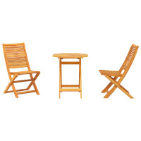 Produktbild för Fällbart bistroset 3 pcs Brun Massivt Akaciaträ