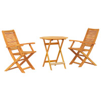 Produktbild för Fällbart bistroset 3 pcs Brun Massivt Akaciaträ