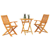 Produktbild för Fällbart bistroset 3 pcs Brun Massivt Akaciaträ