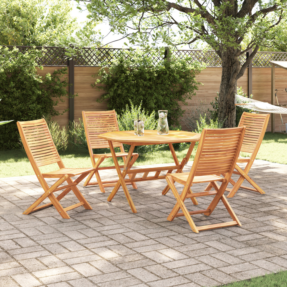 Produktbild för Trädgårdsmöbelset 5 pcs Brun Massivt Akaciaträ