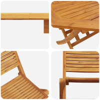 Produktbild för Trädgårdsmöbelset 5 pcs Brun Massivt Akaciaträ