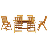 Produktbild för Trädgårdsmöbelset 7 pcs Brun Massivt Akaciaträ