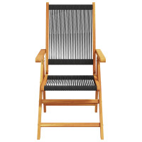 Produktbild för Trädgårdsmöbelset 7 pcs Svart Massivt Akaciaträ