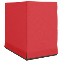 Produktbild för Dubbel solstol med gardiner Röd 205 x 129 x 200 cm konstrotting