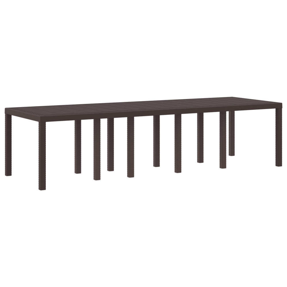 Produktbild för Trädgårdsbord Brun 300 x 100 x 73 cm konstrotting