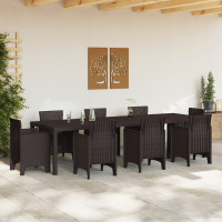 Produktbild för Trädgårdsbord Brun 300 x 100 x 73 cm konstrotting