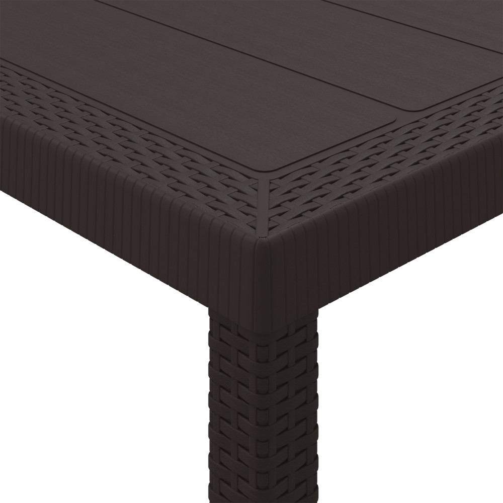 Produktbild för Trädgårdsbord Brun 300 x 100 x 73 cm konstrotting