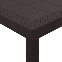 Produktbild för Trädgårdsbord Brun 300 x 100 x 73 cm konstrotting