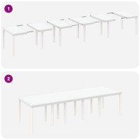 Produktbild för Trädgårdsbord Vit 300 x 100 x 73 cm konstrotting