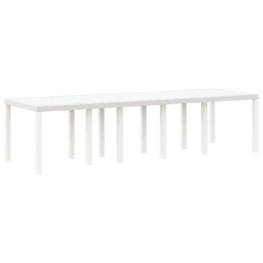 Produktbild för Trädgårdsbord Vit 300 x 100 x 73 cm konstrotting