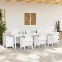 Produktbild för Trädgårdsbord Vit 300 x 100 x 73 cm konstrotting