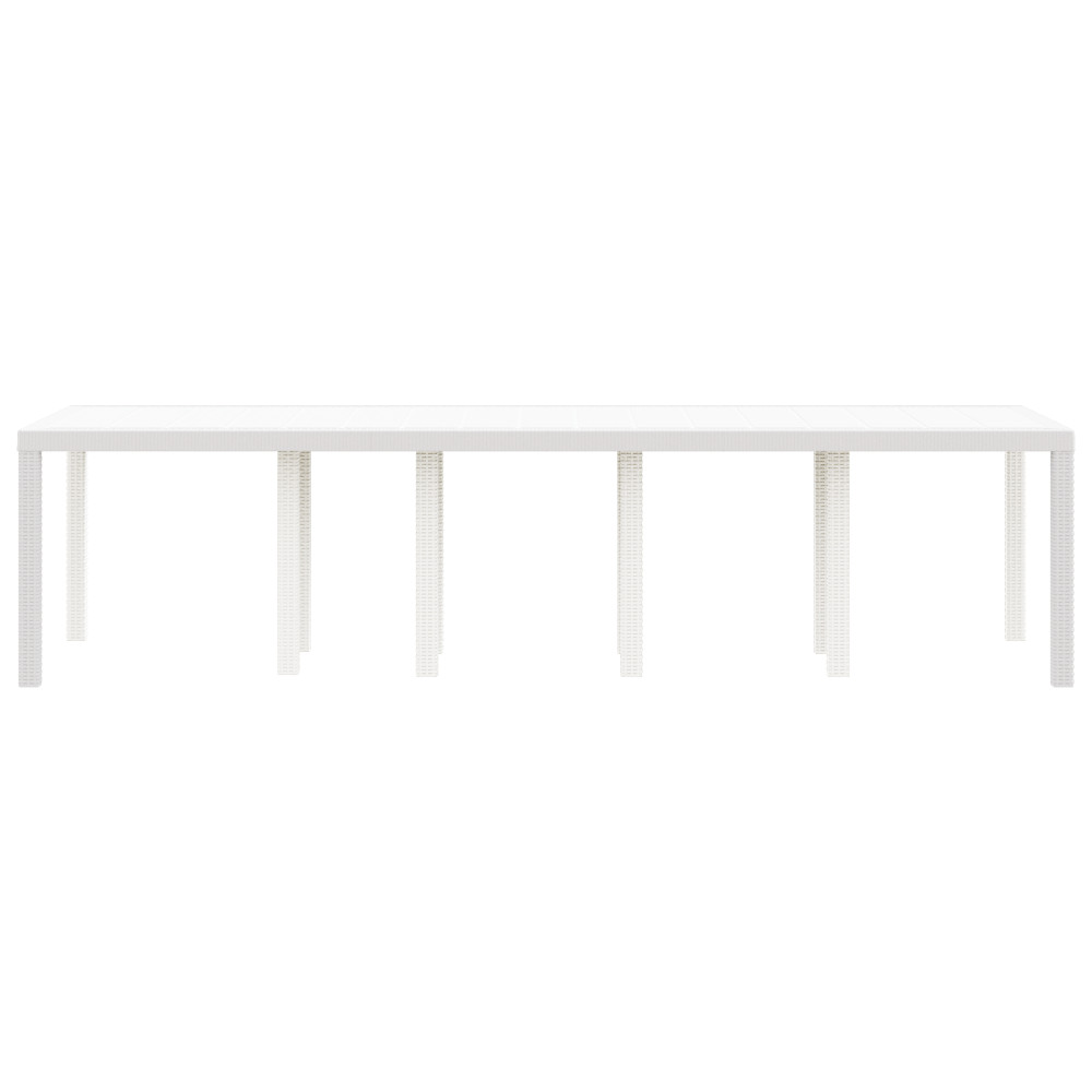 Produktbild för Trädgårdsbord Vit 300 x 100 x 73 cm konstrotting