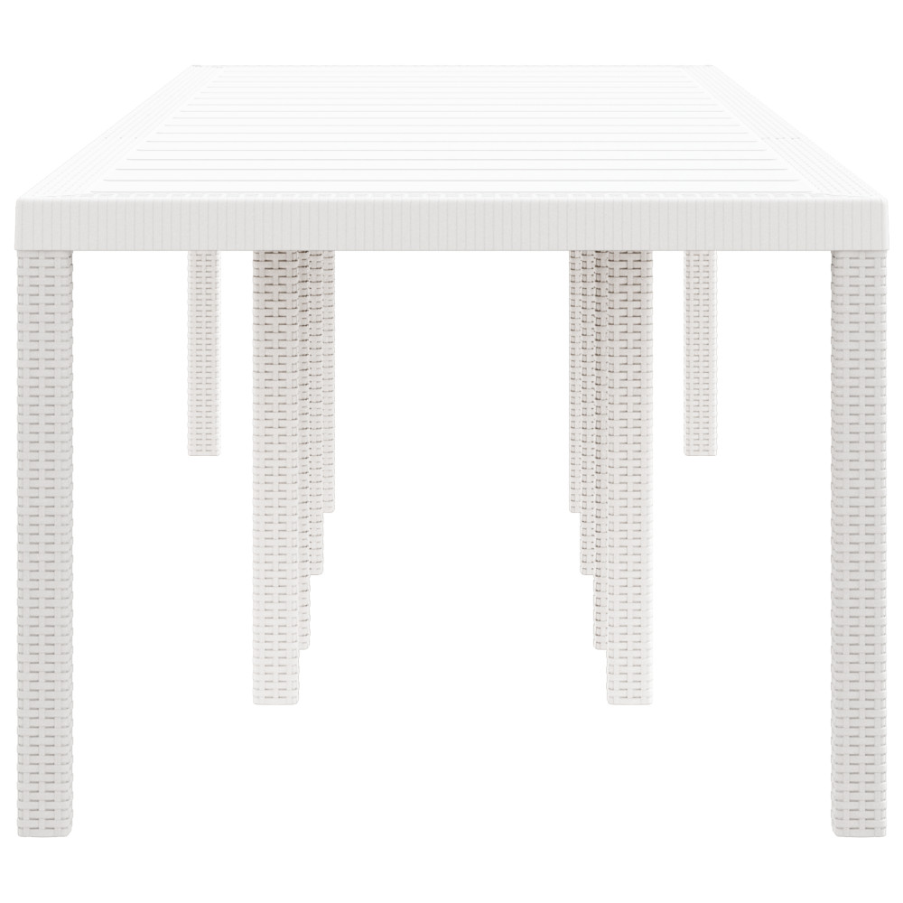 Produktbild för Trädgårdsbord Vit 300 x 100 x 73 cm konstrotting