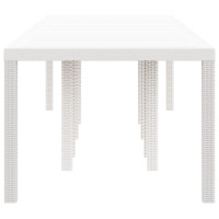 Produktbild för Trädgårdsbord Vit 300 x 100 x 73 cm konstrotting