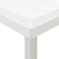Produktbild för Trädgårdsbord Vit 300 x 100 x 73 cm konstrotting