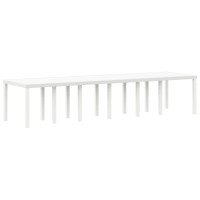 Produktbild för Trädgårdsbord Vit 350 x 100 x 74 cm konstrotting