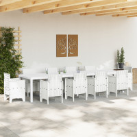 Produktbild för Trädgårdsbord Vit 350 x 100 x 74 cm konstrotting