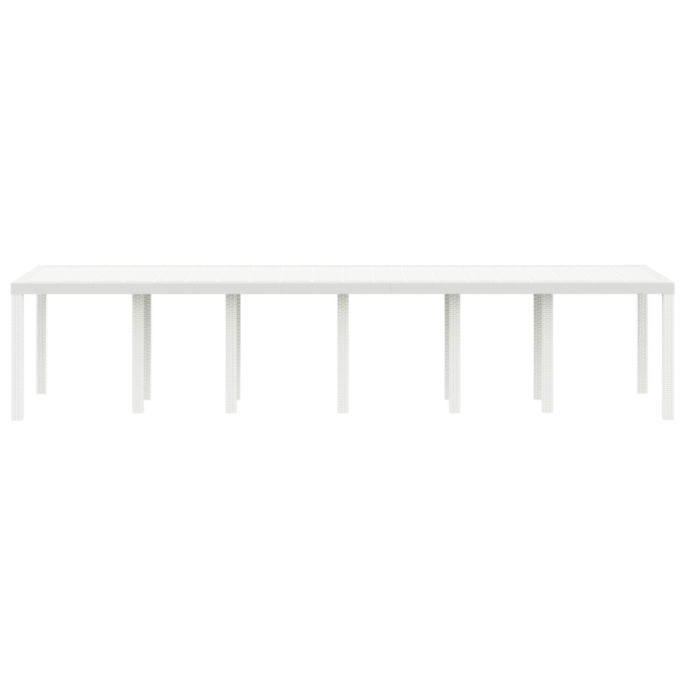 Produktbild för Trädgårdsbord Vit 350 x 100 x 74 cm konstrotting