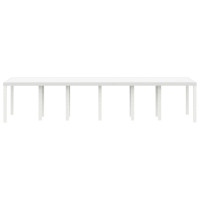 Produktbild för Trädgårdsbord Vit 350 x 100 x 74 cm konstrotting