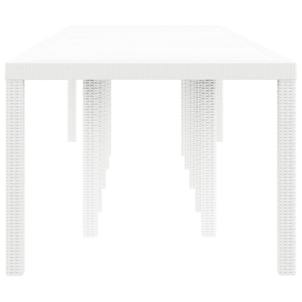 Produktbild för Trädgårdsbord Vit 350 x 100 x 74 cm konstrotting