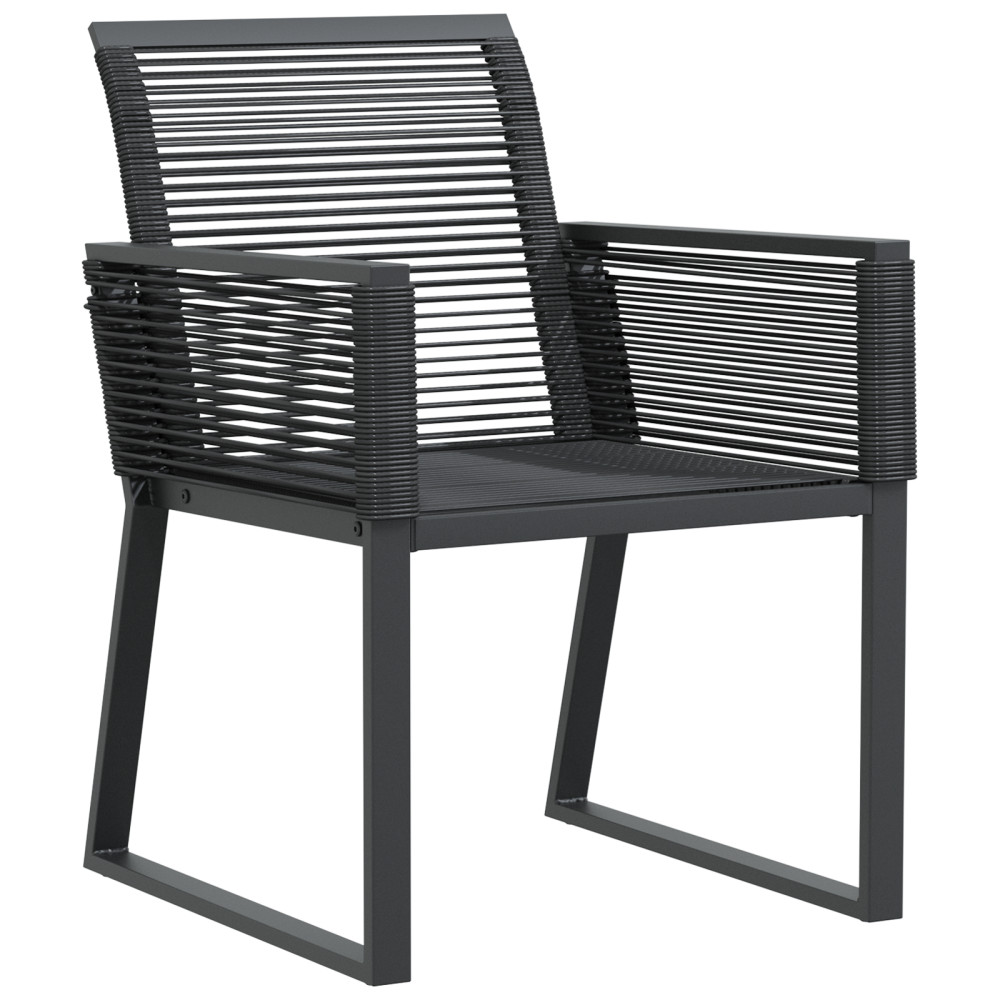Produktbild för Trädgårdsmöbelset 7 pcs Svart konstrotting