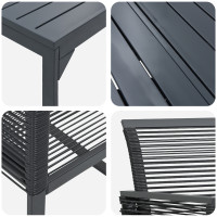 Produktbild för Trädgårdsmöbelset 9 pcs Svart konstrotting