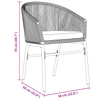 Produktbild för Trädgårdsmöbelset 7 pcs Brun konstrotting