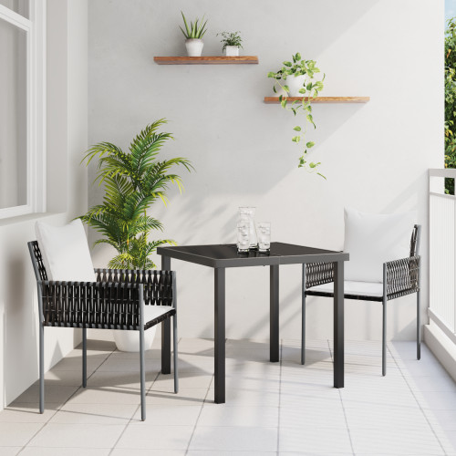 vidaXL Trädgårdsmöbelset 3 pcs Brun och svart PE Rattan