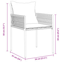Produktbild för Trädgårdsmöbelset 3 pcs Brun och svart PE Rattan