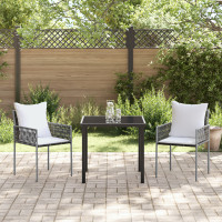 Produktbild för Trädgårdsmöbelset 3 pcs Brun och svart PE Rattan