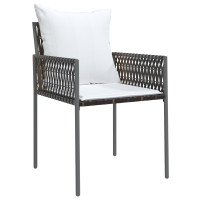 Produktbild för Trädgårdsmöbelset 3 pcs Brun och svart PE Rattan