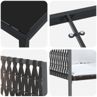 Produktbild för Trädgårdsmöbelset 3 pcs Brun och svart PE Rattan