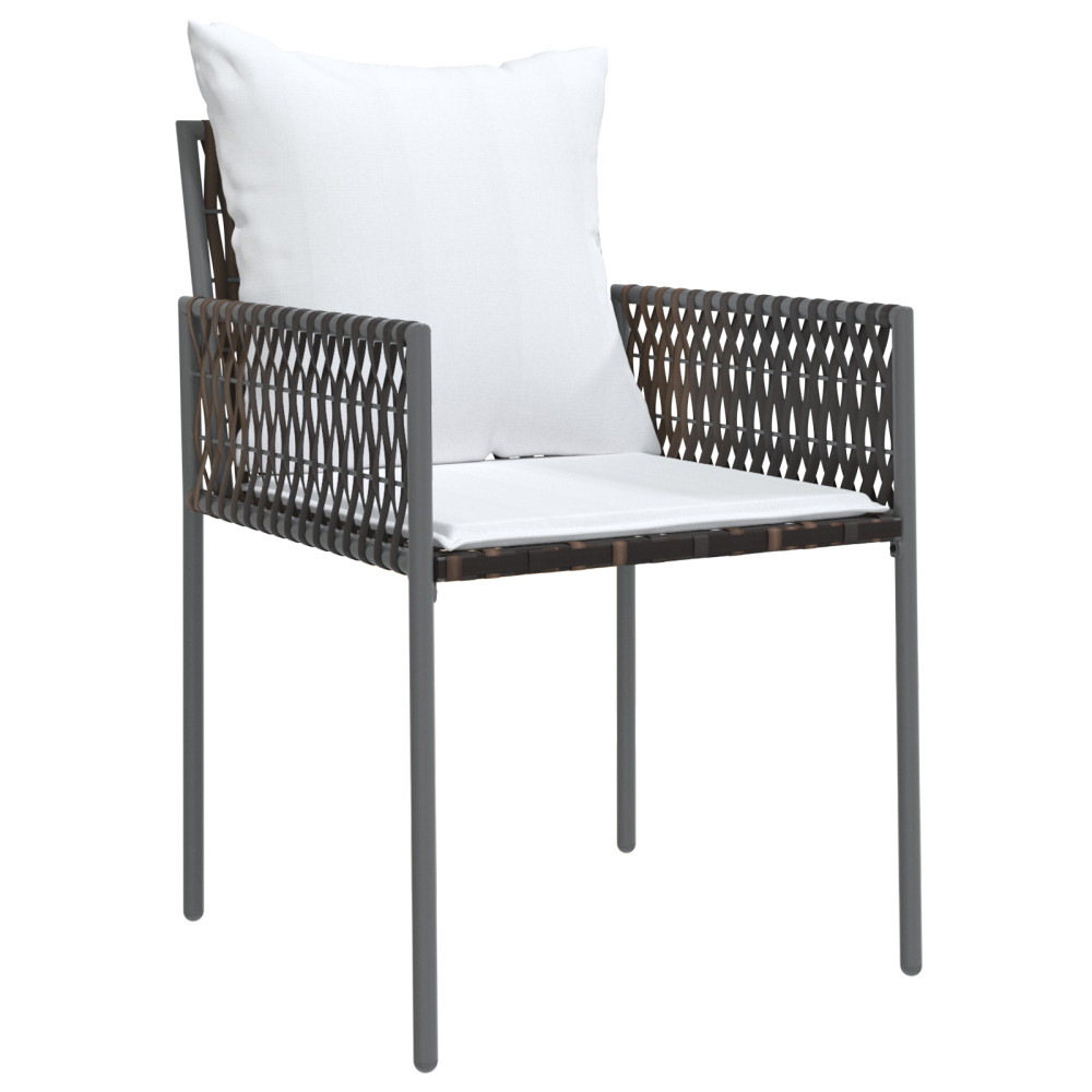 Produktbild för Trädgårdsmöbelset 5 pcs Brun och svart PE Rattan