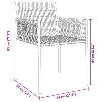 Produktbild för Trädgårdsmöbelset 5 pcs Svart och Grå PE Rattan