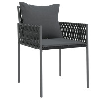 Produktbild för Trädgårdsmöbelset 5 pcs Svart och Grå PE Rattan