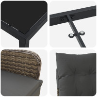 Produktbild för Trädgårdsmöbelset 5 pcs Grå konstrotting